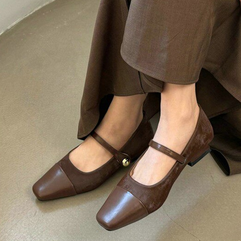 Boots - รองเท้าแมรี่เจนสำหรับผู้หญิง รองเท้าส้นหนาแบบหรูหรา รองเท้าแตะแบบสวม ดีไซน์เนอร์ รองเท้าส้นเตี้ยแฟชั่น รองเท้าเดินสบายสำหรับผู้หญิง