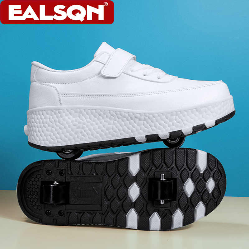 Running Shoes - รองเท้าสเก็ตล้อคู่สำหรับเด็ก แฟชั่นสำหรับเด็กชายและเด็กหญิง รองเท้าสเก็ตล้อคู่แบบ unisex รองเท้าผ้าใบแบบใหม่ รองเท้ากีฬากลางแจ้ง