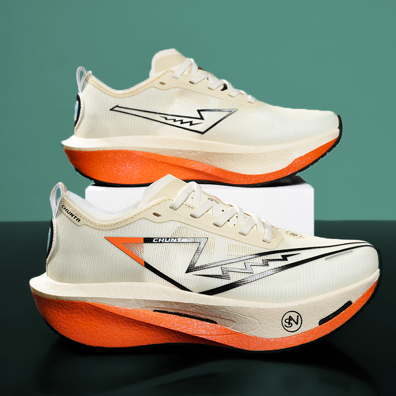 Breathable Mesh Athletic Shoes - รองเท้าวิ่งผู้ชาย คาร์บอนบอร์ด สำหรับมาราธอน กีฬาเฉพาะทาง ระบายอากาศได้ดี น้ำหนักเบา