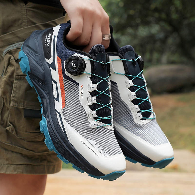 Anti Slip Trail Running Sneakers - รองเท้าวิ่งเทรลสำหรับผู้ชายรุ่นใหม่ ระบายอากาศได้ดี พื้นกันลื่น เหมาะสำหรับเดินป่า เดินเล่นกลางแจ้ง และวิ่งจ๊อกกิ้ง