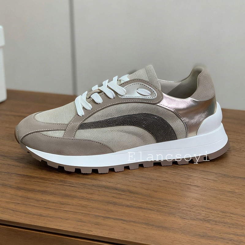 รองเท้าผ้าใบผู้หญิงแบบผูกเชือก - Knit Fabric Lace Up Sneakers บทวิจารณ์และราคา