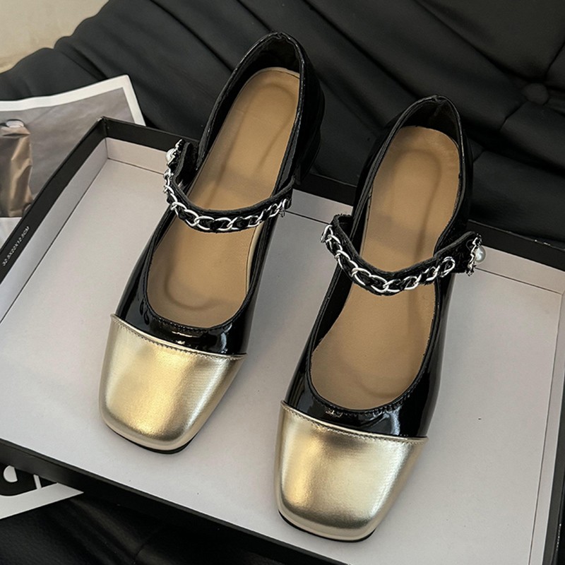 รองเท้าส้นสูงแบบหนาประดับมุก ร - Sandals บทวิจารณ์และราคา