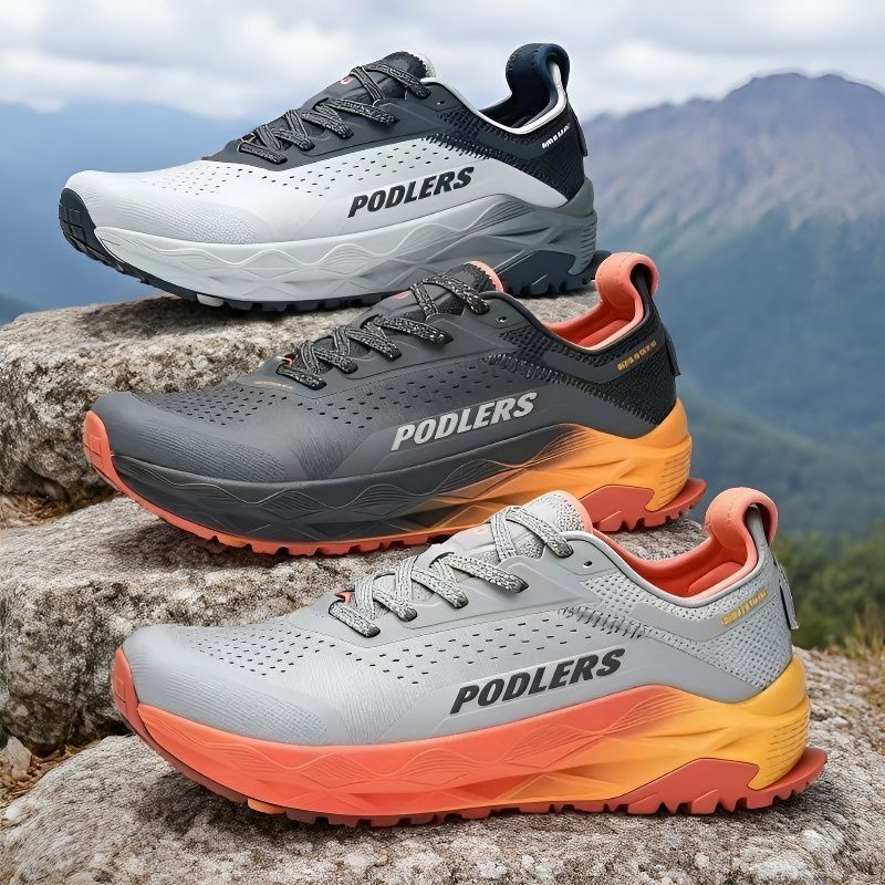 รองเท้าวิ่งออฟโรดทรงกว้าง แบรน - Anti Slip Trail Running Sneakers บทวิจารณ์และราคา