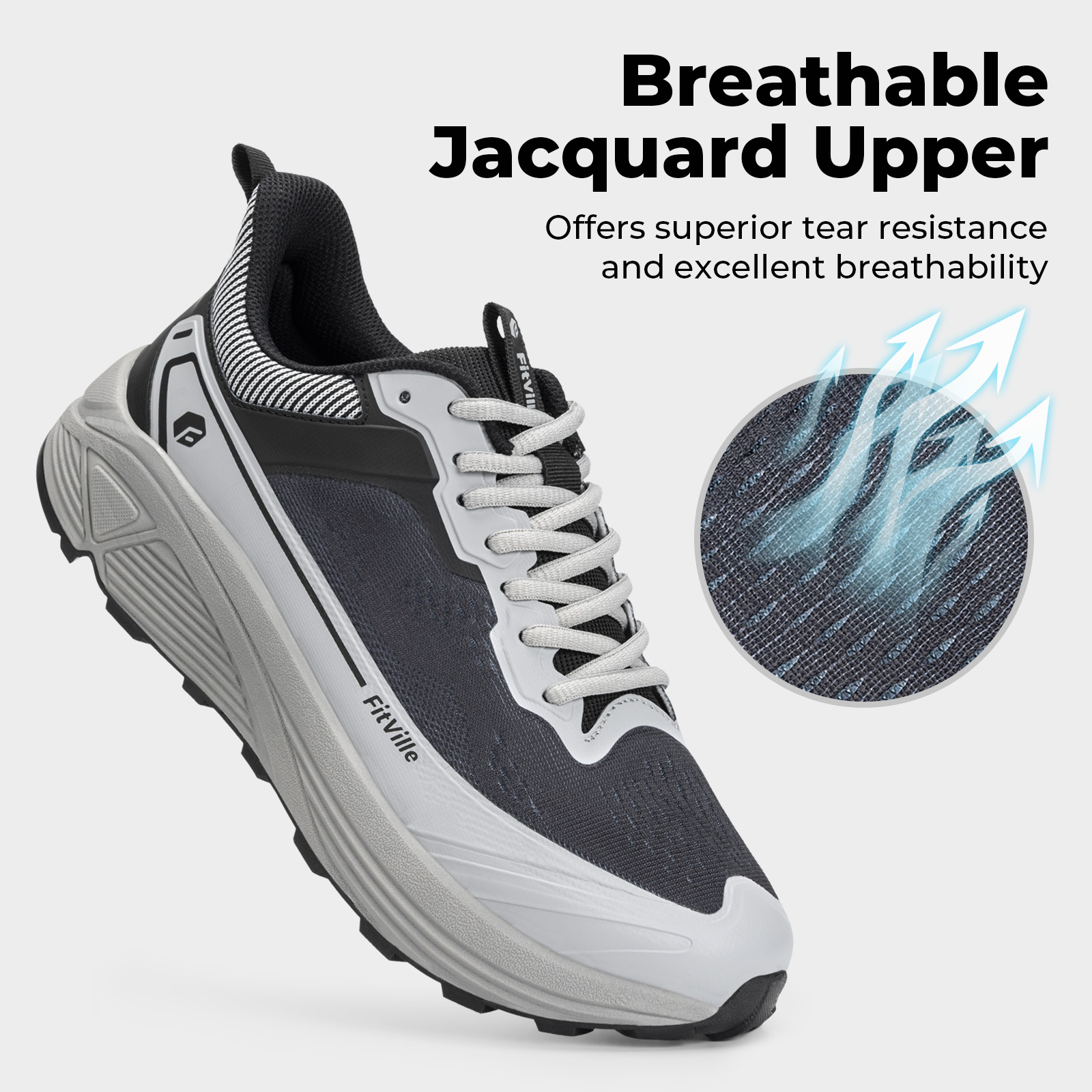 ฟิตวิลล์ ไวด์ รองเท้ากีฬา รองเ - Anti Slip Trail Running Sneakers บทวิจารณ์และราคา