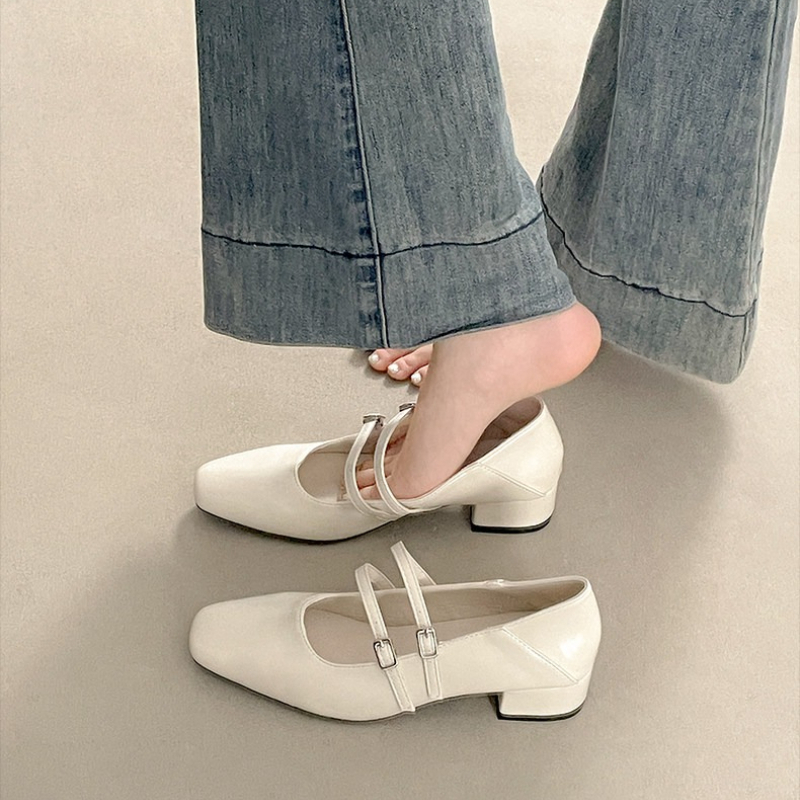 รองเท้าส้นเตี้ยทรงเหลี่ยมสำหรั - Women'S Shoes บทวิจารณ์และราคา